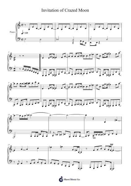 Invitation of Crazed Moon Sheet Music by undefined-Arr.Clarknence