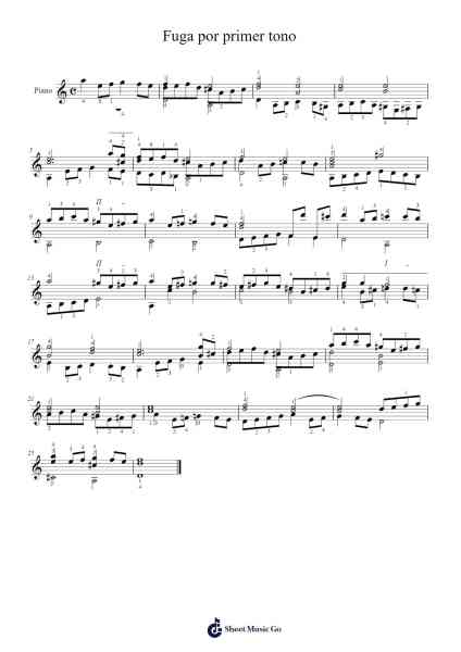 Fuga por primer tono Sheet Music by Gaspar Sanz-Arr.Jonesram Bonah
