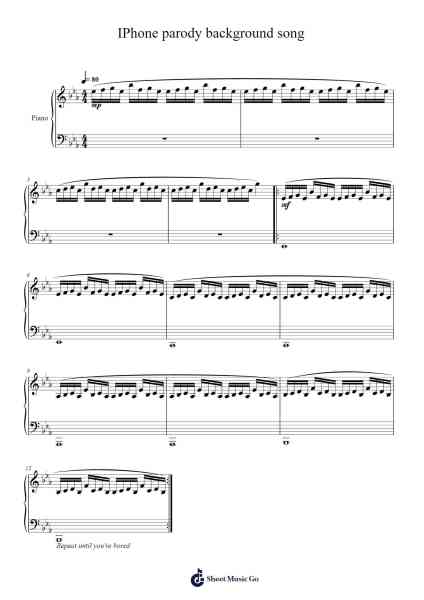IPhone parody background song Sheet Music by Jack Douglass-Arr.Noahsweet