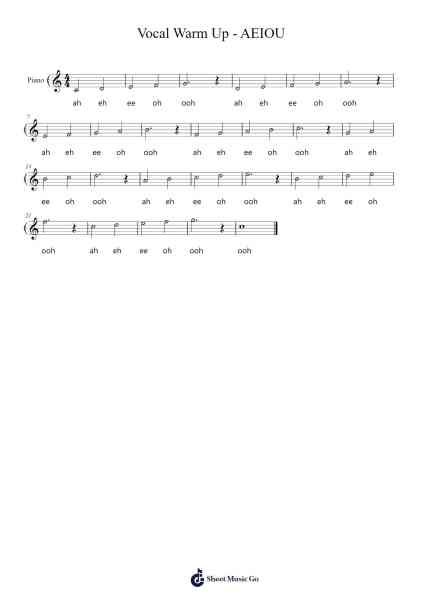 Vocal Warm Up - AEIOU Sheet Music by Katie Fry-Arr.Kelniell Bircer
