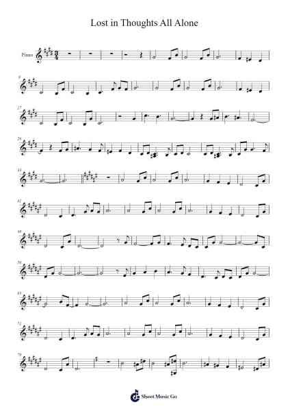 Lost in Thoughts All Alone Sheet Music by Hiroki Morishita-Arr.Cisbrian Jestier