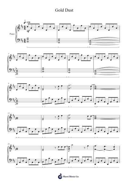 Gold Dust Sheet Music by Galantis-Arr.Roxantab Mushaw