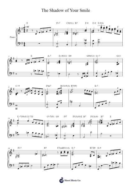 The Shadow of Your Smile Sheet Music by Johnny Mandel-Arr.Regfer