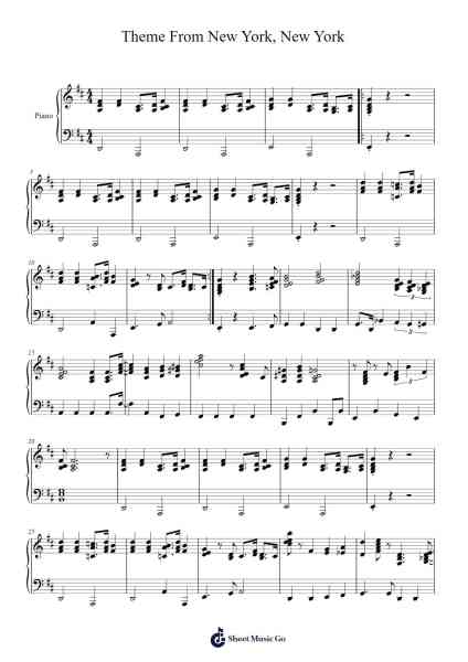 Theme From New York, New York Sheet Music by John Kander/Fred Ebb-Arr.Parde
