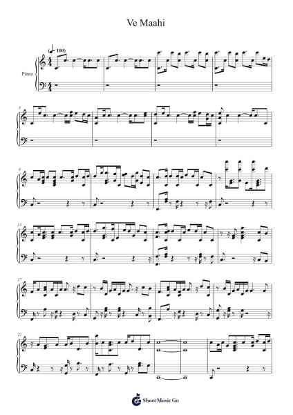 Ve Maahi Sheet Music by undefined-Arr.Hawhe