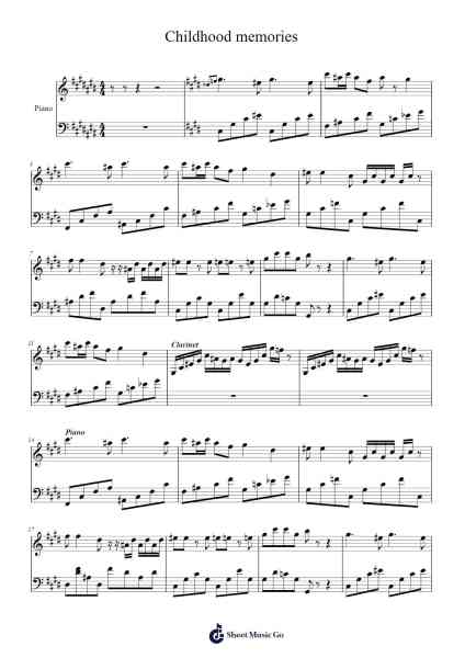 Childhood memories Sheet Music by undefined-Arr.Hebart Timron