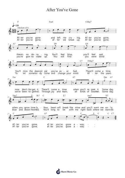 After You've Gone Sheet Music by Turner Layton-Arr.Gaelroy
