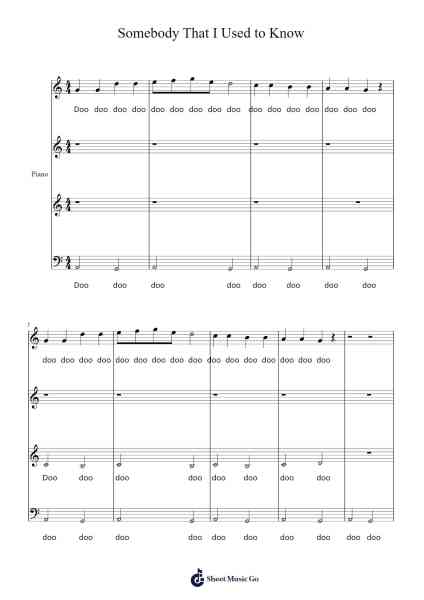 Somebody That I Used to Know Sheet Music by Walter De Backer-Arr.Waygold Cissoon