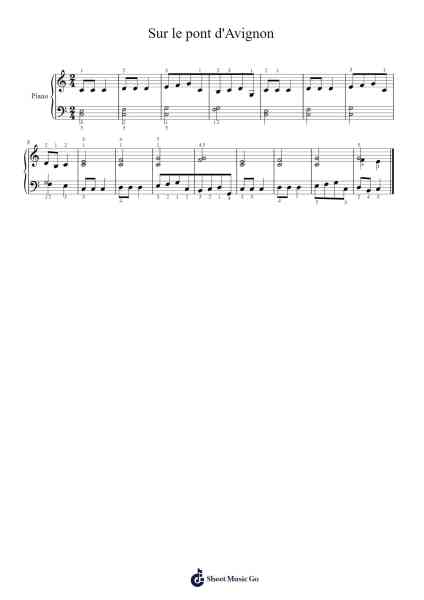Sur le pont d'Avignon Sheet Music by undefined-Arr.Kyleret Earlkyle