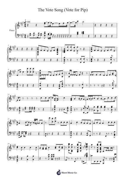 The Vote Song (Vote for Pip) Sheet Music by undefined-Arr.Wildmy