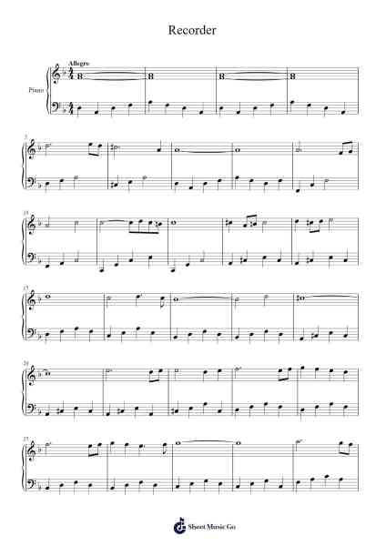 Recorder Sheet Music by Kevin Manthei-Arr.Davepeare