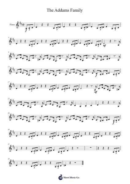 The Addams Family Sheet Music by undefined-Arr.Nagrid