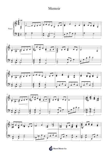 Memoir Sheet Music by Ruthwill-Arr.Huttling Blithebelle