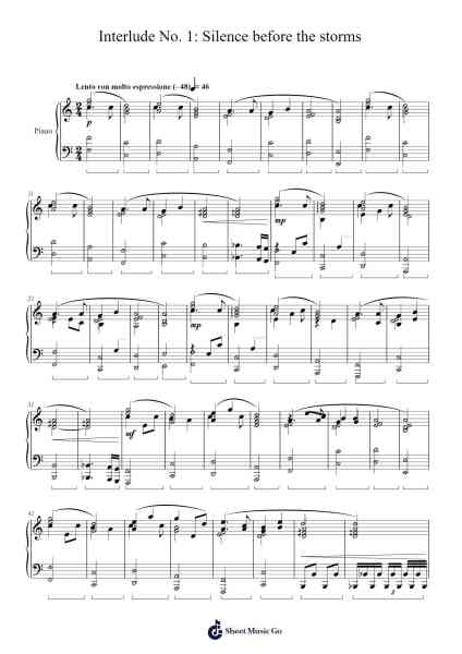 Interlude No. 1: Silence before the storms Sheet Music by DM DOKURO-Arr.Lanme