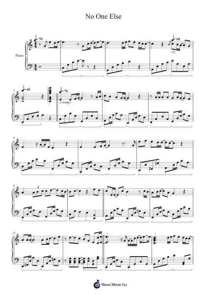 No One Else Sheet Music by Lee Seung Chul-Arr.Dolamb Strafay