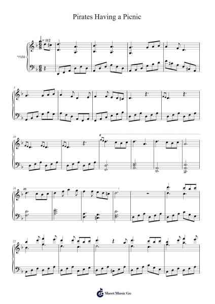 Pirates Having a Picnic (on their captive ship) Sheet Music by Leora M. Weinreich-Arr.Rusget Garckle