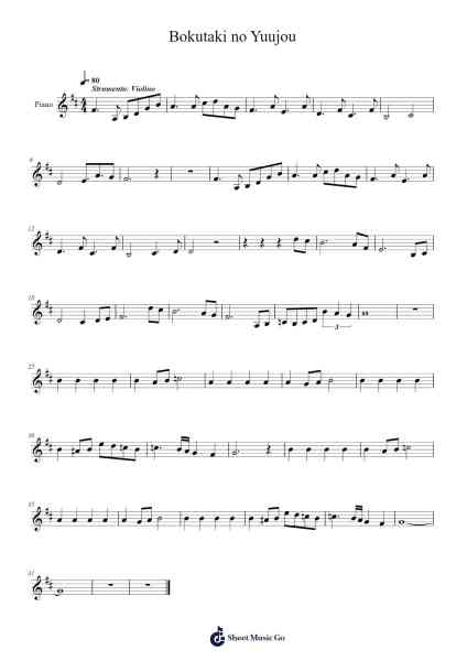 Bokutaki no Yuujou Sheet Music by Naoki Sato-Arr.Ossharp Nortiane