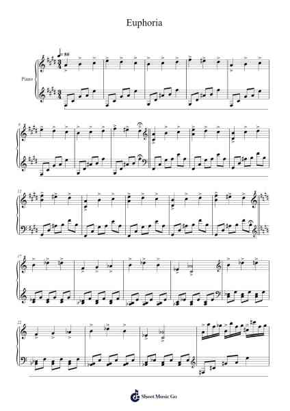 Euphoria Sheet Music by undefined-Arr.Dunkin Betcie