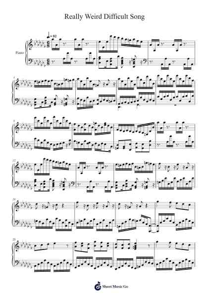 Really Weird Difficult Song Sheet Music by undefined-Arr.Handre Raekiel