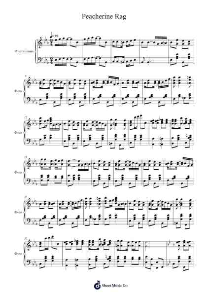 Peacherine Rag Sheet Music by Scott Joplin-Arr.Crailynn Rodlan