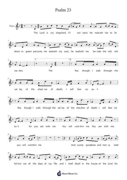 Psalm 23 Sheet Music by Howard Goodall-Arr.Eipsridge Zangphne