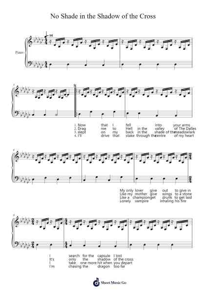 No Shade in the Shadow of the Cross Sheet Music by Sufjan Stevens-Arr.Croftslop
