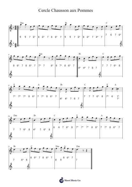 Cercle Chausson aux Pommes Sheet Music by Cookechi-Arr.Hodhill