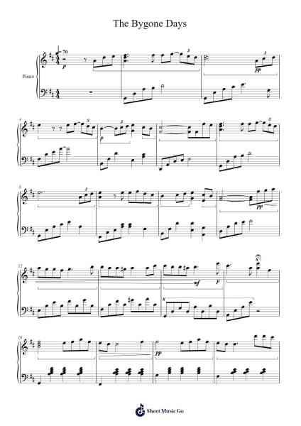 The Bygone Days - Porco Rosso Sheet Music by Joe Hisaishi-Arr.Toutpeg