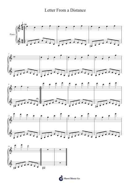 Letter From a Distance Sheet Music by Akira Kosemura-Arr.Juddton Mucott