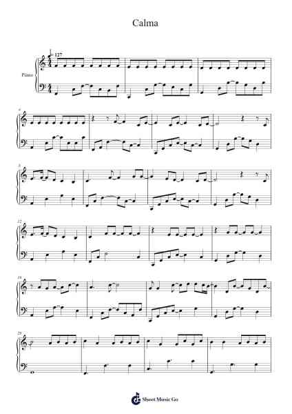 Calma Sheet Music by undefined-Arr.Birwylde