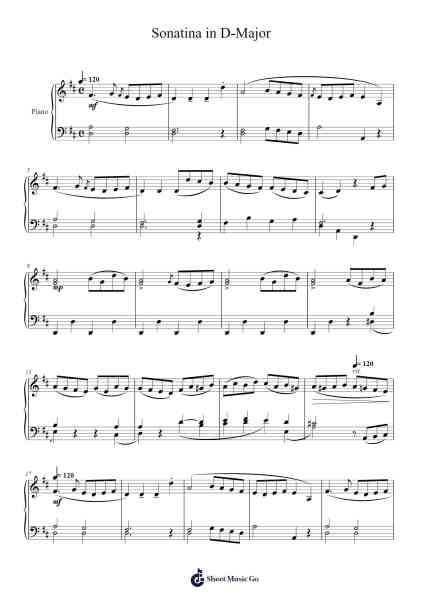 Sonatina in D Major Sheet Music by James Hook-Arr.Reylot