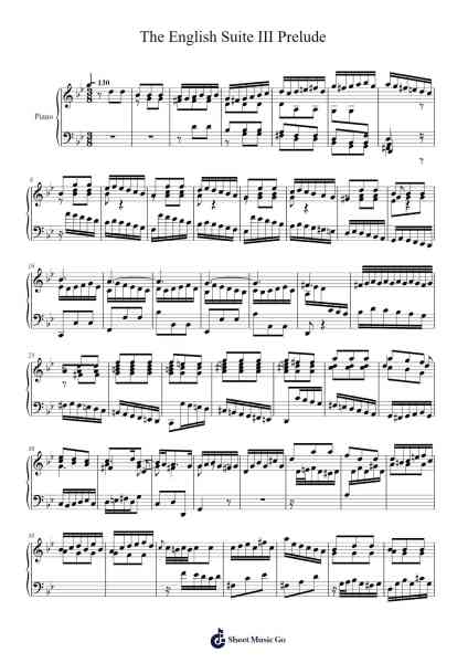 The English Suite No. 3 in G Minor, BWV 808: I. Prelude Sheet Music by Johann Sebastian Bach-Arr.Yorktie Phisopp