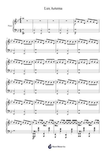 Lux Aeterna Sheet Music by Clint Mansell-Arr.Prittlay