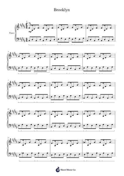 Brooklyn Sheet Music by Woodkid-Arr.Elroygale Whvan