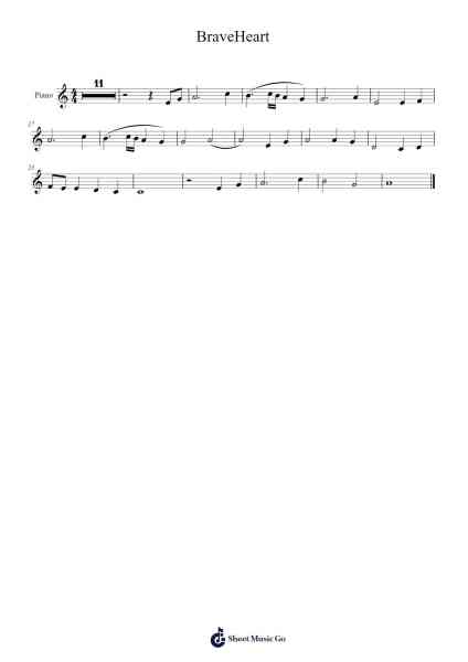 BraveHeart Sheet Music by Jose Enrique Barberá Saez-Arr.Arkuk Househous