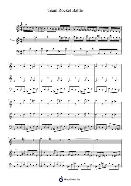 Team Rocket Battle Sheet Music by Junichi Masuda/Go Ichinose/Morikazu Aoki-Arr.Steeleton