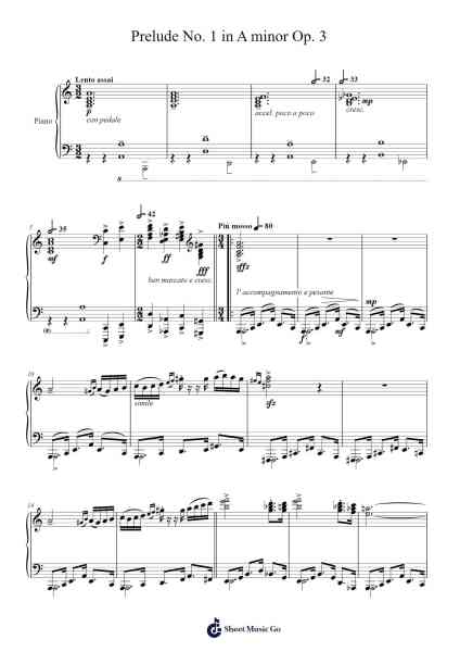Prelude No. 1 in A minor Op. 3 Sheet Music by Matthew A. Heldt-Arr.Gemgene