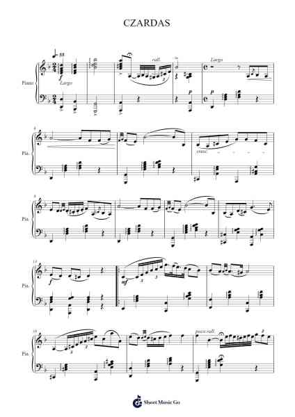 Czardas Sheet Music by Vittorio Monti-Arr.Gunchi