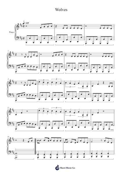 Wolves Sheet Music by Selena Gomez/Marshmello-Arr.Penlith