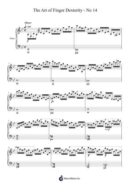 The Art of Finger Dexterity, Op. 740: No. 14 Sheet Music by Carl Czerny-Arr.Malke Wordby