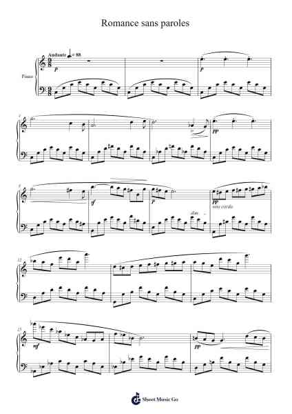 Romance sans paroles, Op. 3 Sheet Music by Georges Bizet-Arr.Fieldtein