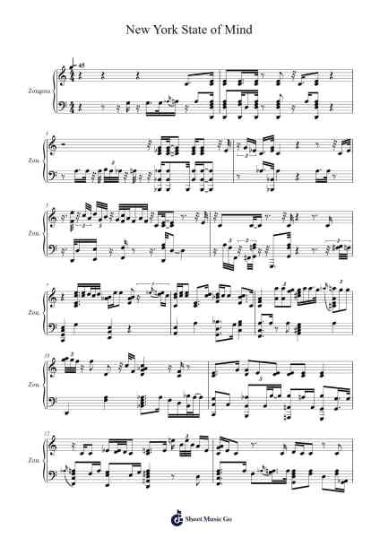 New York State of Mind Sheet Music by Billy Joel-Arr.Zoethune