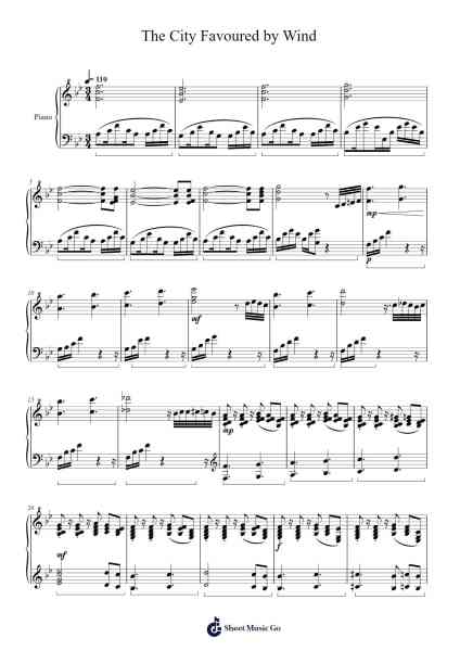 The City Favoured by Wind Sheet Music by HOYO-MiX-Arr.Jaboyle Erve