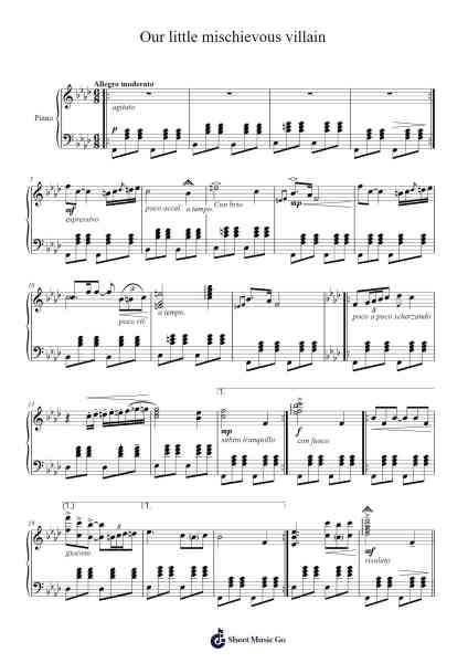 Our little mischievous villain Sheet Music by Alan Alfonso Alcalde Miranda-Arr.Holtbelle