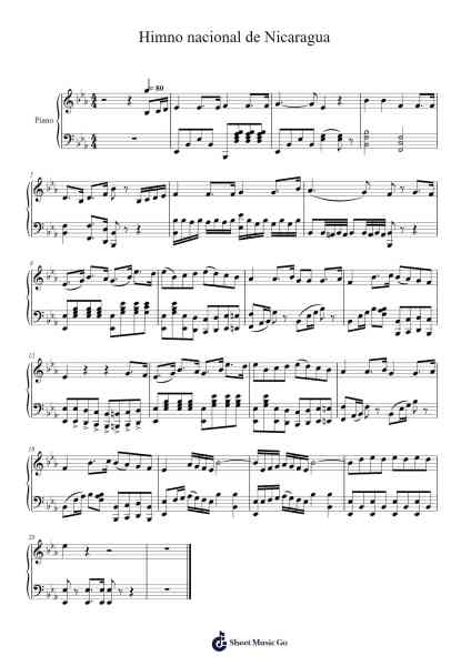 Himno Nacional de Nicaragua Sheet Music by undefined-Arr.Blybohm