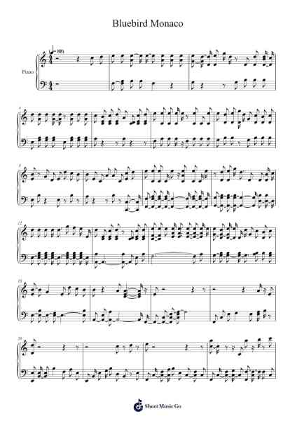 Bluebird Monaco Sheet Music by undefined-Arr.Bridmay