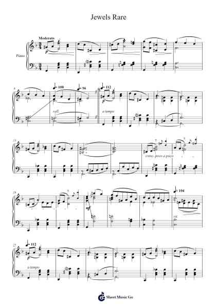 Jewels - Rare (1921) Sheet Music by Frank H. Grey-Arr.Twainryl