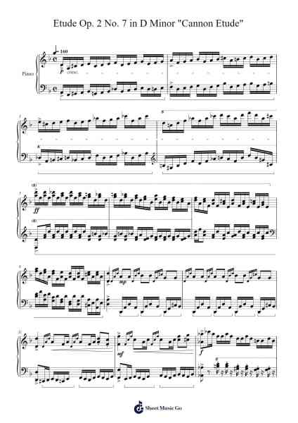 Lukraniom Etude Op. 2 No. 7 in D Minor "Cannon Etude" Sheet Music by Lukas Jackson-Arr.Hedbraith