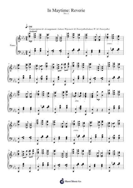 In Maytime: Reverie Sheet Music by George Adam Reeg-Arr.Bercob