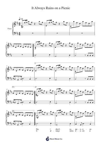 It Always Rains on a Picnic Sheet Music by Obsidian Nichols-Arr.Charmie